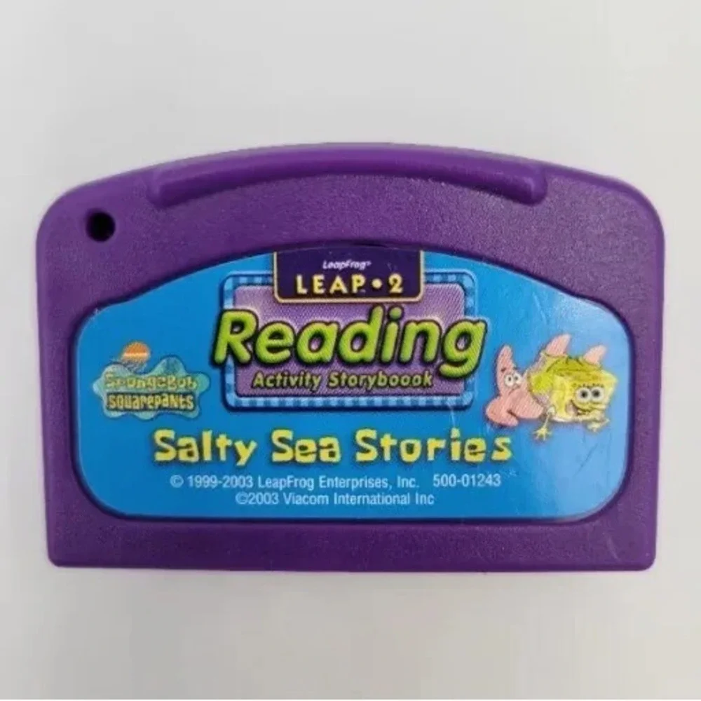 LeapFrog Leap 2 Reading G1-3  Sponge Bob Salty Sea Stories Book & Cartridge Used